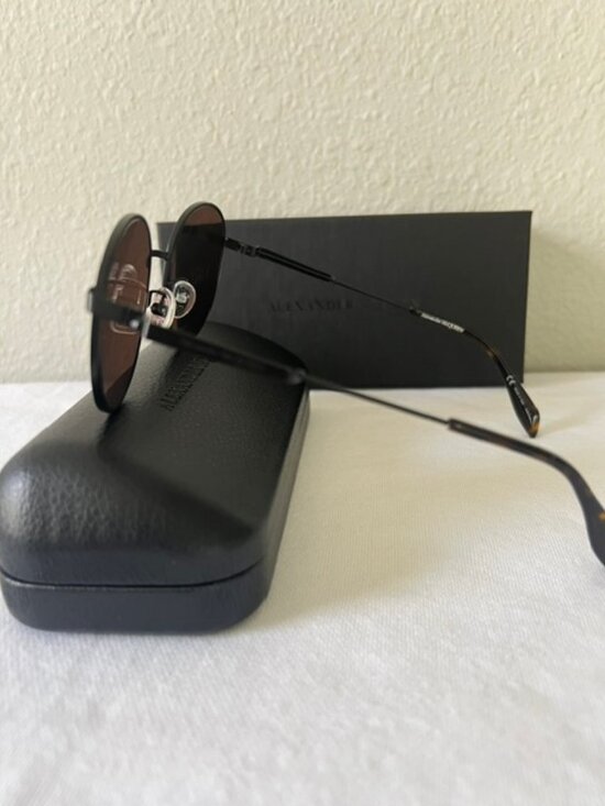 Alexander McQueen Womens Sunglasses AM0230S 002 Black And Brown main image 5